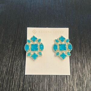 Vintage Kendra Scott “Virginia” Earrings in London Blue Glass